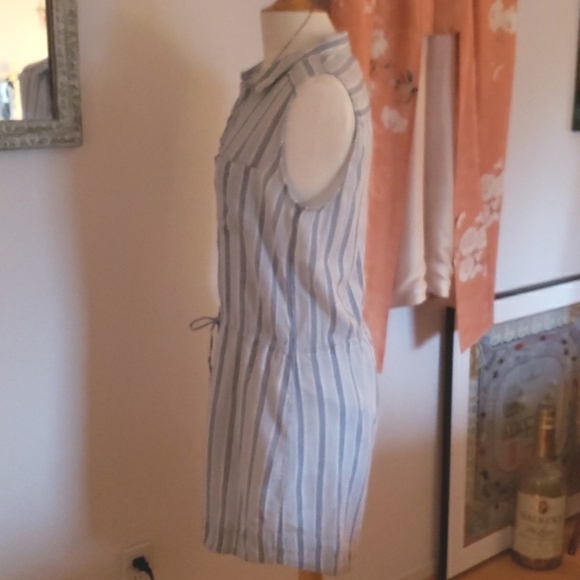 Paige 100% Cotton Sleeveless Striped Mini Dress Size Medium - Picture 4 of 16
